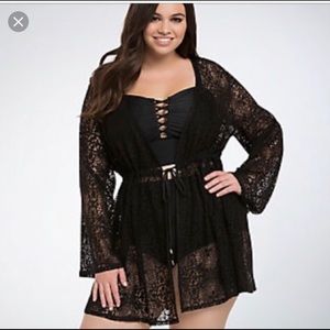 Black Lace Swim Cover-Up